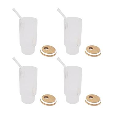 Imagem de Generic Copos de Vidro para Beber, Copos Vintage Saudáveis, Produto Comestível Com Canudos para para café (Grão Vertical)