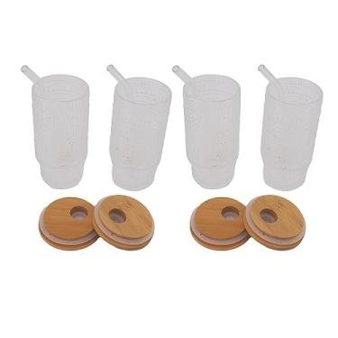 Imagem de Generic Copos de Vidro para Beber, Copos Vintage Saudáveis, Produto Comestível Com Canudos para para café (Ponto de contas)