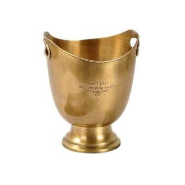 Imagem de Recipiente de gelo balde de gelo de cobre bacia de resfriamento de vinho barra clássica conjunto de vinhos ornamentos objetos decorativos grande balde de gelo balde de vinho cerveja champanhe (pequeno