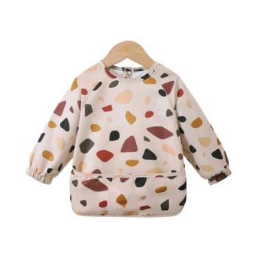 Imagem de Babador Super Macio E Impermeável Para Bebês, Com Mangas Longas E Vest