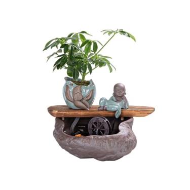 Imagem de Ornamentos de água circulantes para sala de estar pequena para ambientes internos decoram o aquário de mesa de escritório decoração de casa