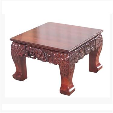 Imagem de Suporte para vaso de flores para decoração de casa, base de madeira, suporte quadrado de sulptura, suporte de exibição de mesa para uso interno (grande)