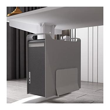 Imagem de Suporte prático para CPU embaixo da mesa, capa de PC de parede ajustável, gancho de torre de aço, largura ajustável de 14 cm a 24 cm, altura 12 cm e 50 cm (branco)