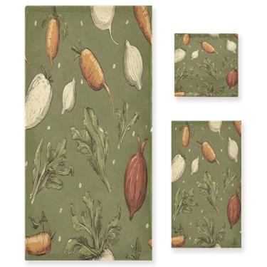 Imagem de xigua Conjunto de toalhas de banheiro de vegetais absorvente macio toalha de banho de 3 peças toalha de mão toalhas decorativas para banheiro, academia, hotel, praia, piscina