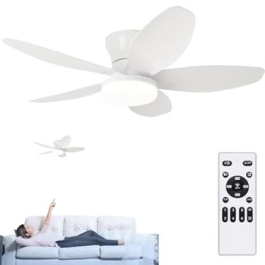 Imagem de Luzes de Ventilador De Teto Com Controle Remoto, Ventiladors De Teto Silencioso, Ventilador De Teto Com Lampada, Lampada Ventilador, Lampada Ventilador, 5 Pás, Branco