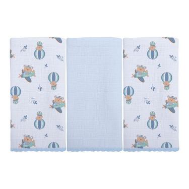 Imagem de Pano de Boca para Bebê 03 Unidades 34 cm x 40 cm Bublim