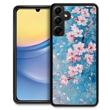 Imagem de WANKBLC Capa para Samsung Galaxy A15, proteção à prova de choque para homens mulheres antiderrapante para Samsung Galaxy A15 estilo aquarela flor de cerejeira padrão louco
