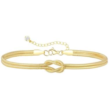 Imagem de LUXU kisskids Pulseira de ouro feminina, hipoalergênica, de aço inoxidável, não mancha, camada dupla