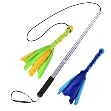 Imagem de Vara de provocation extensível para cachorros filhotes flexível e prática charme retrátil brinquedo multifuncional pesca treinamento exercício mordida limpeza dentes indoor