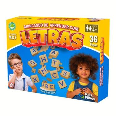 Imagem de Jogo Infantil Educativo Brincando De Aprender Com Letras MDF - Smart