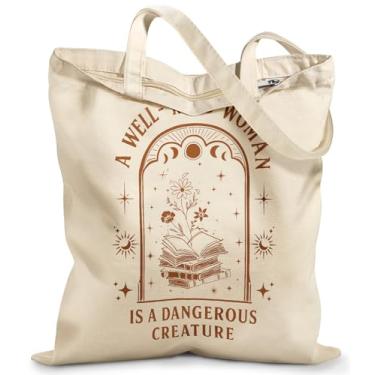 Imagem de Miss Adola Sacola feminina de lona – Lindas bolsas de lona com zíper design estético, sacolas reutilizáveis para compras, trabalho, viagens, férias, livro e lua