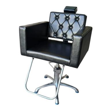 Imagem de Cadeira Fixa Hidráulica Salão de Beleza - Poltrona Cabeleireiro Encosto fixo