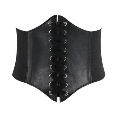 Imagem de Cinto Corset Gótico Feminino Em Couro PU Com Cadarço, Cinto Largo Vint
