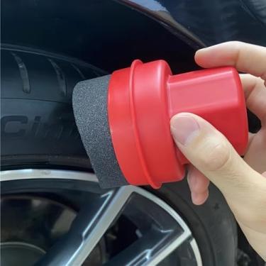 Imagem de Esponja aplicadora de cera de pneu premium - durável, ferramenta de manutenção e manutenção de carro superior, 1 peça (VERMELHO)