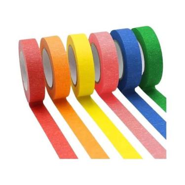 Imagem de Fita Adesiva Colorida Arco-Íris, Rolo De 16 Jardas, 6 Rolos Para Pintu