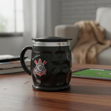 Imagem de Caneca Térmica Relevo Com Tampa 500Ml - Corinthians