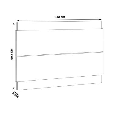 Imagem de Painel Decorativo Sala de Estar 146cm Julien Nature/Off White - Gran Belo