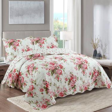 Imagem de Kit Cobre Leito Colcha Casal Boutik Dupla Face - Paula