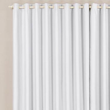 Imagem de Cortina Tecido Blackout 3,00M X 2,60M Gelo Para Trilho Comum Blecaute Sala Quarto Nova