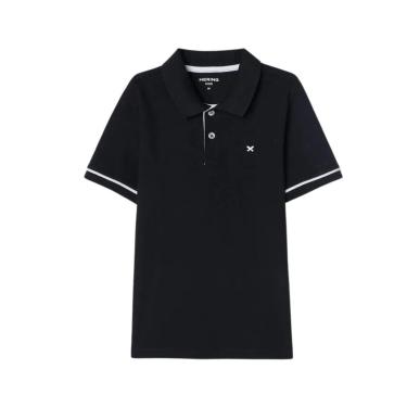 Imagem de Camiseta Polo Hering Infantil Preto/Branco-Masculino