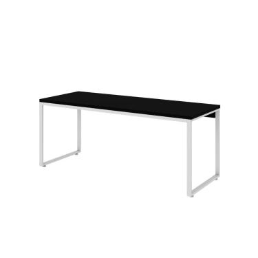 Imagem de Mesa Kuadra Diretor 180x70x75cm Preto ônix - Est. Branca Preto ônix - Est. Branca