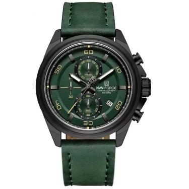 Imagem de Relógio Masculino Pulseira De Couro Genuíno Com Cronógrafo De Quartzo Esportivo 30m Verde