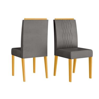 Imagem de Cadeira Sala De Jantar Lia Cedro-veludo Lunar Dj Móveis