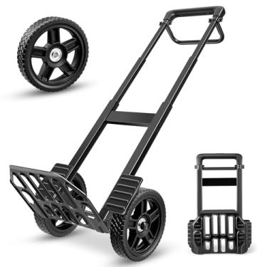 Imagem de KEDSUM Carrinho Dolly com rodas, carrinho de mão dobrável resistente de 208 kg com alça telescópica, carrinho de boneca de aço 100% engrossado atualizado com rodas, altura 125 cm, fácil de dobrar