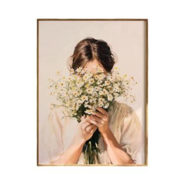 Imagem de Impressão Em Tela Minimalista De Flor Abstrata Verde Para Decoração Mo