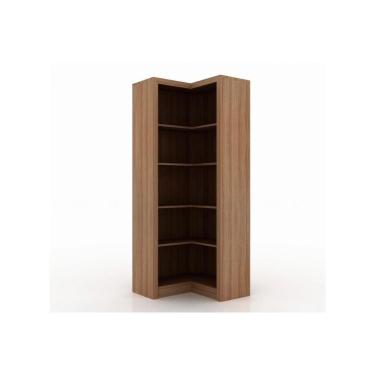 Imagem de Estante Livreiro Solteiro Me4132 De Canto C- 4 Prateleiras Amêndoa - Tecno Mobili