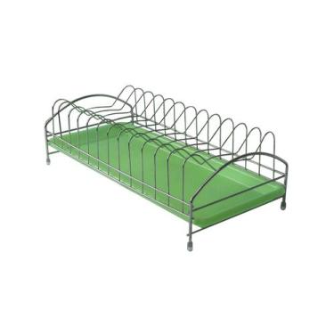 Imagem de Escorredor de pratos de ferro e bandeja de plástico 2 peças - QUERO PR