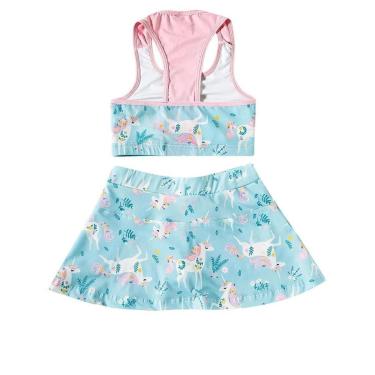 Imagem de Kit Praia Unicórnio Floral Elastano Proteção Uv 50+ Tip Top-Feminino