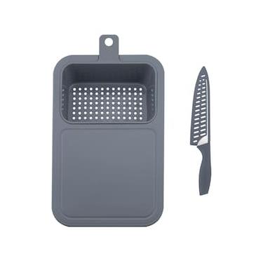 Imagem de Tábua de Corte Dynasty Easy com Faca 42,7x27,7cm Cinza