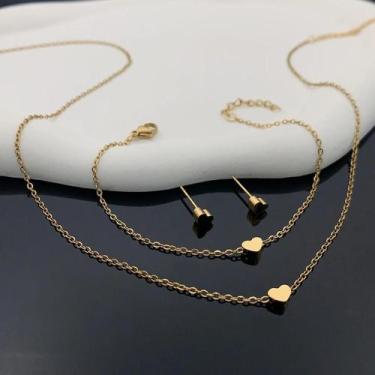 Imagem de Conjunto De Joias Em Aço Inoxidável Para Meninas, Colar Com Pingente D