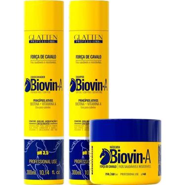 Imagem de Glatten Biovin A - Kit De Crescimento Biotina + Vitamina A Trio (3 Produtos)