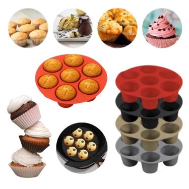Imagem de Kit 06 Forma de Cupcake Muffins Pudim Bolinho Air Fryer 21cm