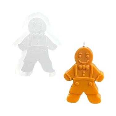 Imagem de Molde De Silicone 3D Homem Biscoito De Gengibre Sorriso Para Velas DIY