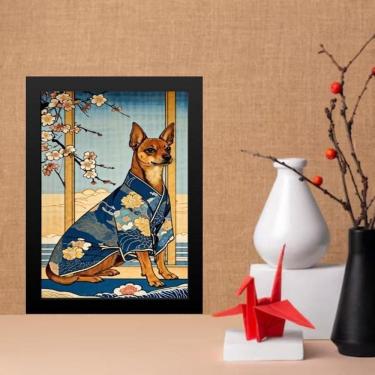 Imagem de Quadro Decorativo Arte Oriental - Cão 33X24Cm - Com Vidro