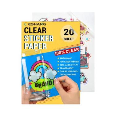 Imagem de Papel Adesivo Vinílico Transparente Impermeável Para Impressora a Lase