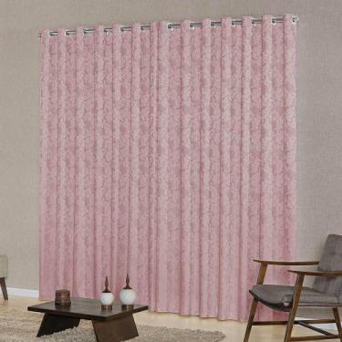 Imagem de cortina sala jacquard tecido semi blackout rose 4,00x2,50 - B.F CONFEC