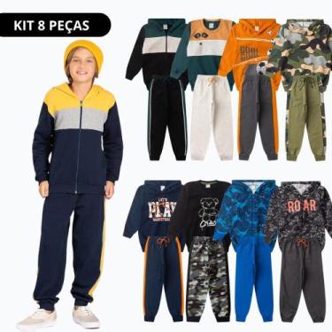 Imagem de Kit Sortido 8 Peças de Roupas Infantis Menino Inverno - 4 Conjuntos - 