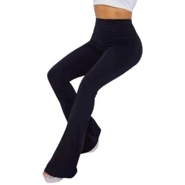 Imagem de Calça Legging Suplex Flare Bella Fiore Boca de Sino Bailarina Cintura e Cós Alto Moda Fitness-Feminino