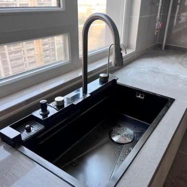 Imagem de Cuba Cascata Torneira Gourmet Inteligente Cor Inox Multifuncional Pia 