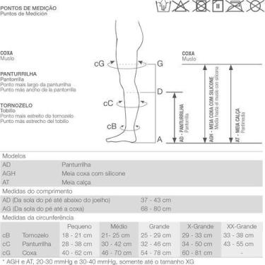 Imagem de Meia Calça Elástica Legline Fechado Compressão 20-30 Venosan, M