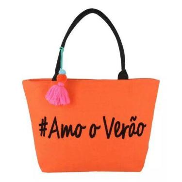 Imagem de Bolsa De Praia Sacola Impermeável Feminina Moda Praia Amo o Verão Pisc