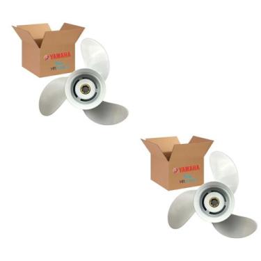 Imagem de KIT 2 Hélice Motor de Popa Yamaha 15hp 9.1/4 X 10.1/2