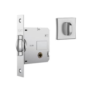 Imagem de Fechadura Stam WC Porta Pivotante Banheiro 1025 Cromada