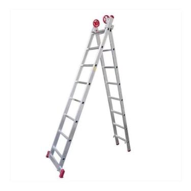 Imagem de Escada Extensiva de Alumínio 8 x 2 Degraus 2,40 x 3,88 Metros ESC0617 