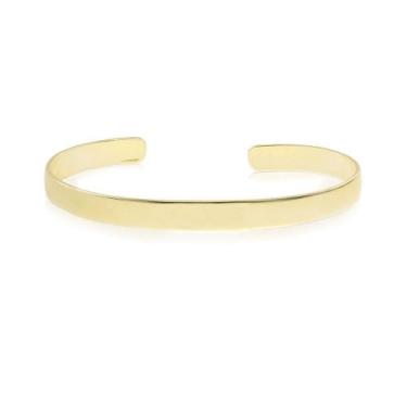 Imagem de Bracelete feminino folheado a ouro 18k liso bia piuka, Dourado, 6 Mese