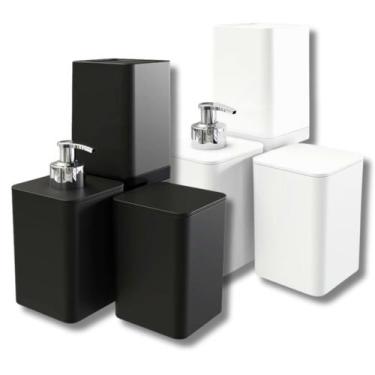 Imagem de Kit 3 Peças Para Banheiro Com Dispenser Sabonete Porta Escova e Porta 